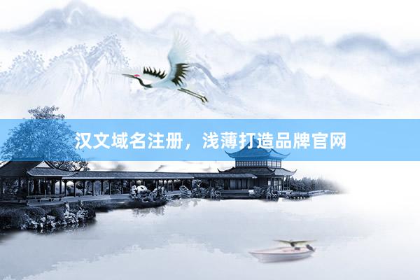 汉文域名注册，浅薄打造品牌官网